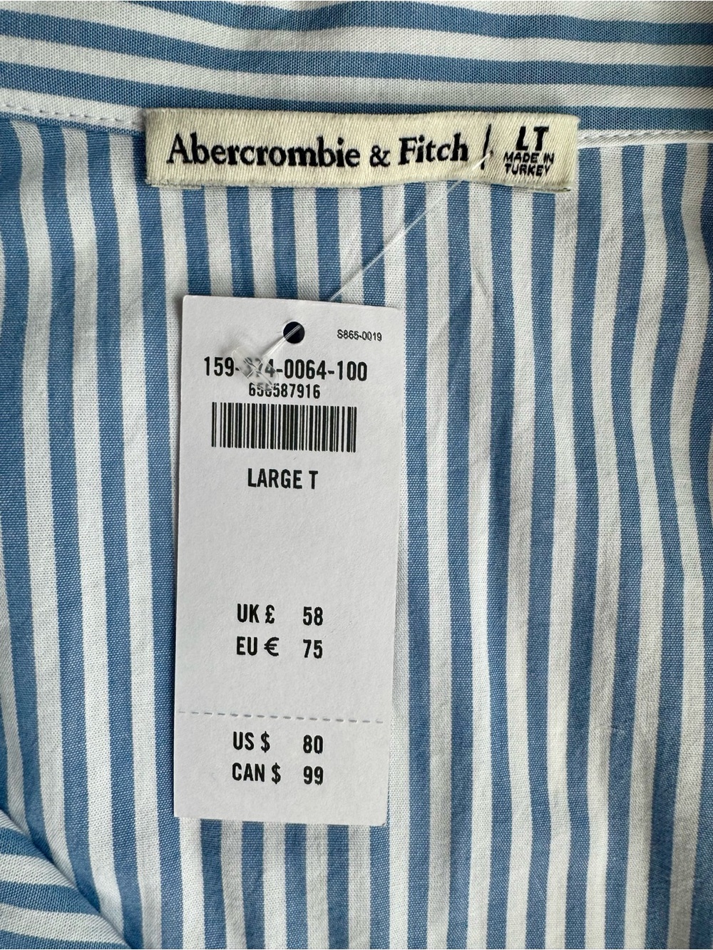Abercrombie & Fitch Blue Pleated Long Sleeve Shirt Dress Size Large Tall NWT - Picture 8 of 10